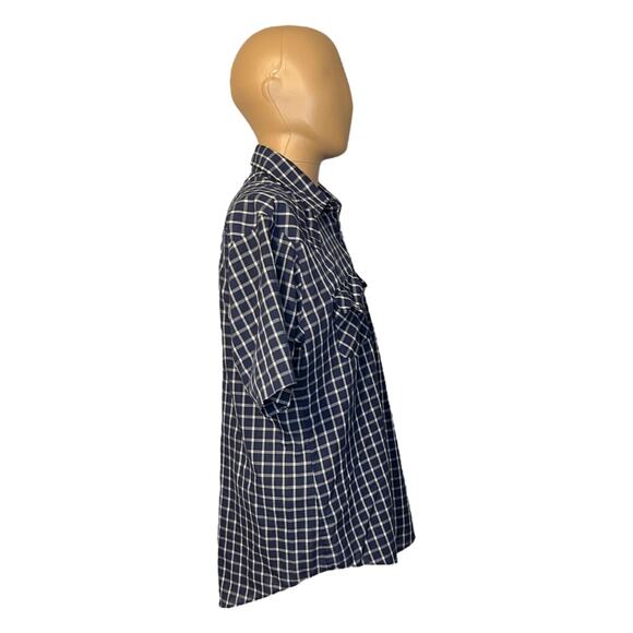 Vtg Holt Men's Western Shirt Blue Plaid with Pearl Snaps Line Dance Rodeo Large - Picture 5 of 6